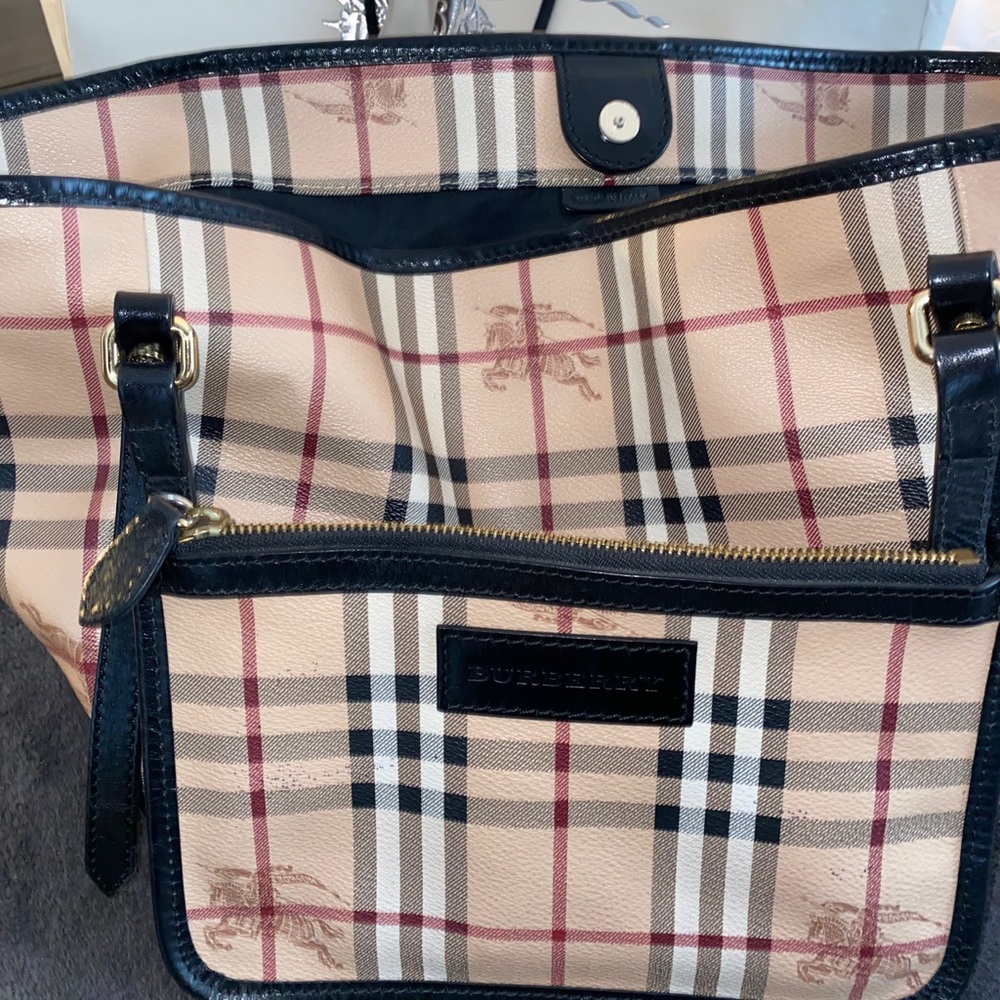 Burberry Leather Canterbury haymarket Bag
